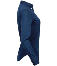 Tee Jays Ladies Long Sleeve Casual Twill Shirt | Indigo - Eg Clothing UK