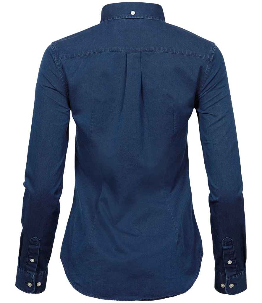 Tee Jays Ladies Long Sleeve Casual Twill Shirt | Indigo - Eg Clothing UK