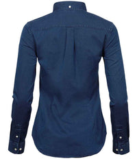 Tee Jays Ladies Long Sleeve Casual Twill Shirt | Indigo - Eg Clothing UK