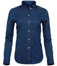 Tee Jays Ladies Long Sleeve Casual Twill Shirt | Indigo - Eg Clothing UK