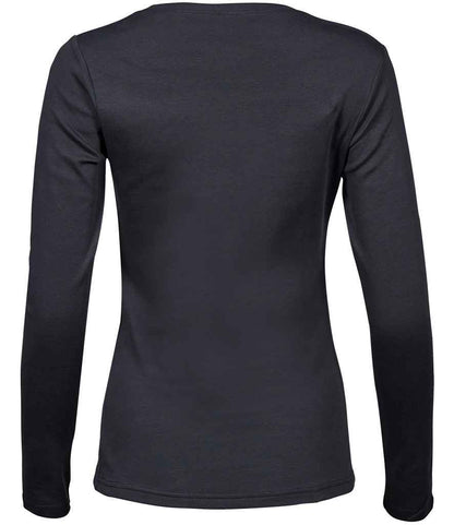 Tee Jays Ladies Long Sleeve Interlock T - Shirt | Dark Grey - Eg Clothing UK