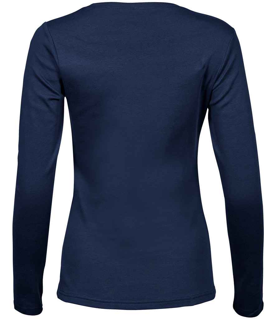 Tee Jays Ladies Long Sleeve Interlock T - Shirt | Navy - Eg Clothing UK