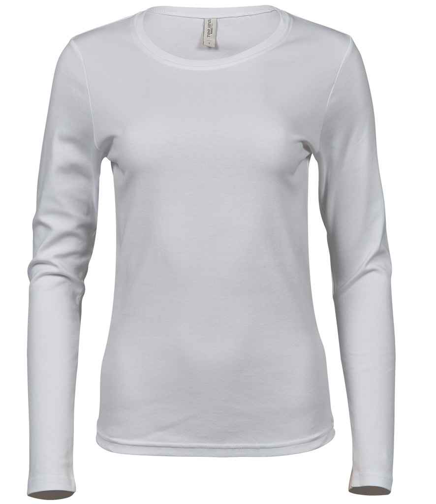 Tee Jays Ladies Long Sleeve Interlock T - Shirt | White - Eg Clothing UK