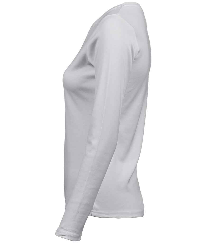 Tee Jays Ladies Long Sleeve Interlock T - Shirt | White - Eg Clothing UK