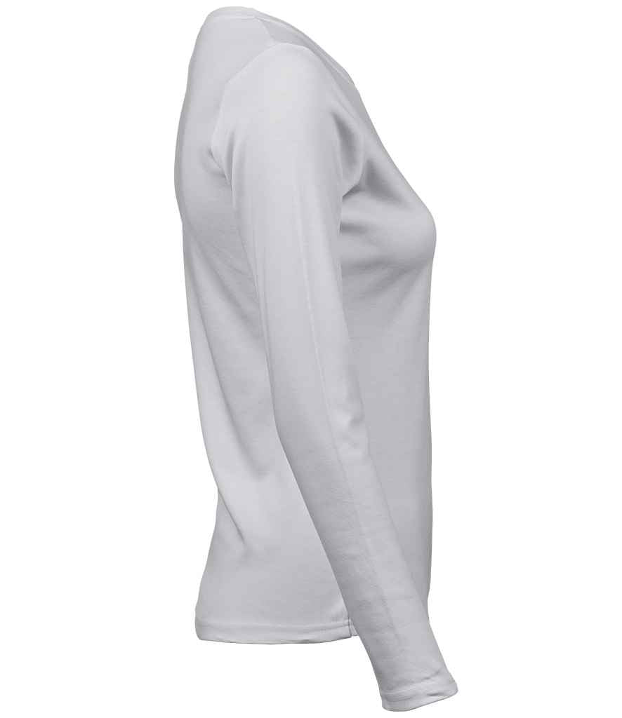 Tee Jays Ladies Long Sleeve Interlock T - Shirt | White - Eg Clothing UK