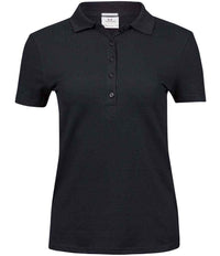 Tee Jays Ladies Luxury Stretch Polo Shirt | Black - Eg Clothing UK