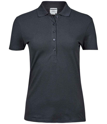 Tee Jays Ladies Luxury Stretch Polo Shirt | Dark Grey - Eg Clothing UK