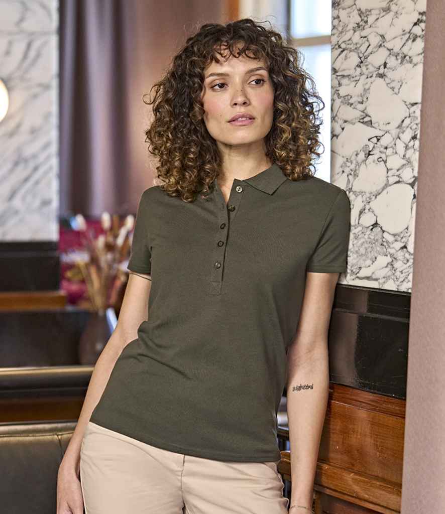Tee Jays Ladies Luxury Stretch Polo Shirt | Deep Green - Eg Clothing UK