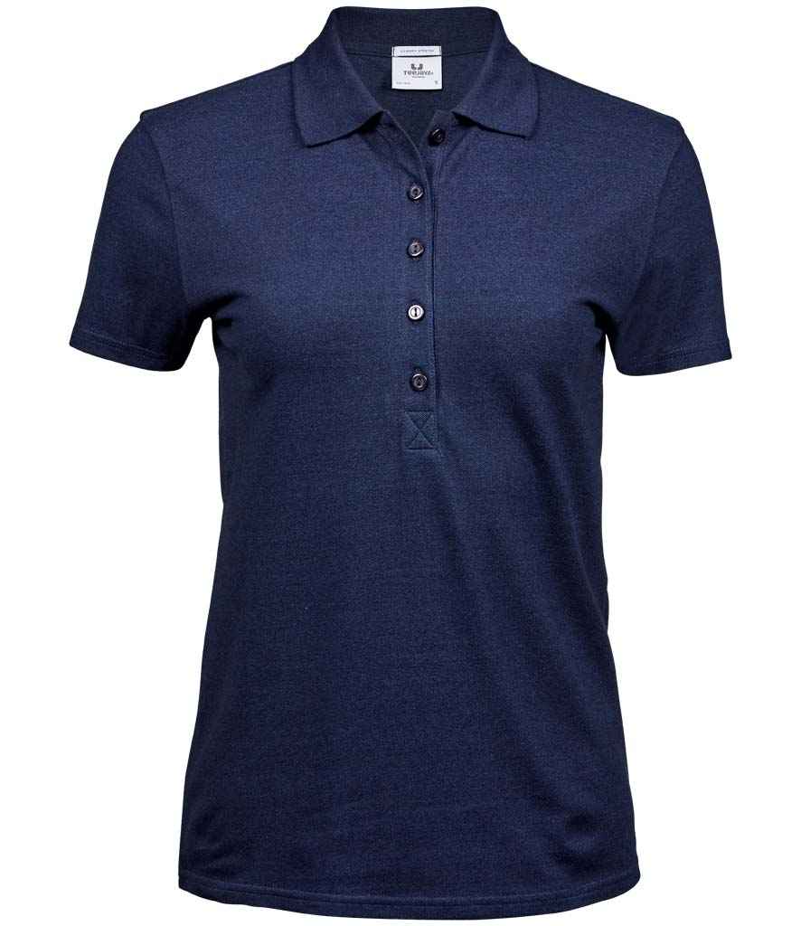 Tee Jays Ladies Luxury Stretch Polo Shirt | Denim - Eg Clothing UK