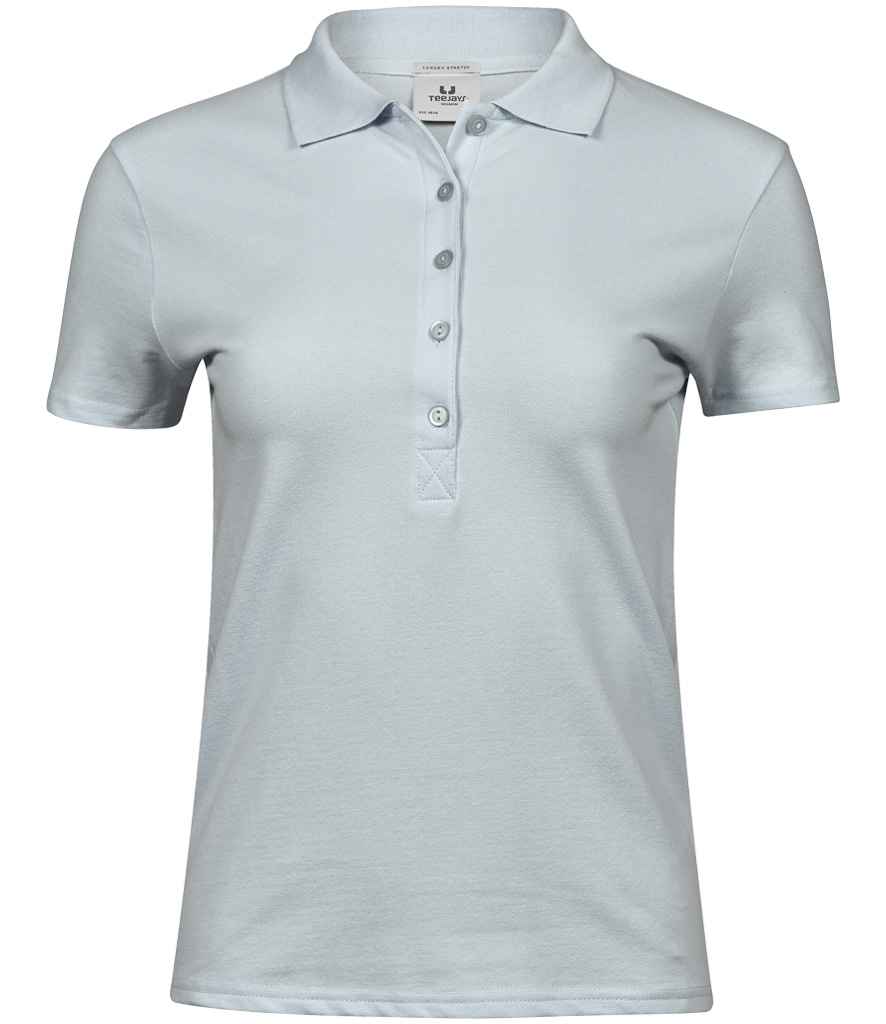 Tee Jays Ladies Luxury Stretch Polo Shirt | Ice Blue - Eg Clothing UK