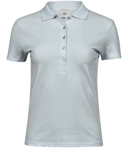 Tee Jays Ladies Luxury Stretch Polo Shirt | Ice Blue - Eg Clothing UK