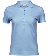 Tee Jays Ladies Luxury Stretch Polo Shirt | Light Blue - Eg Clothing UK