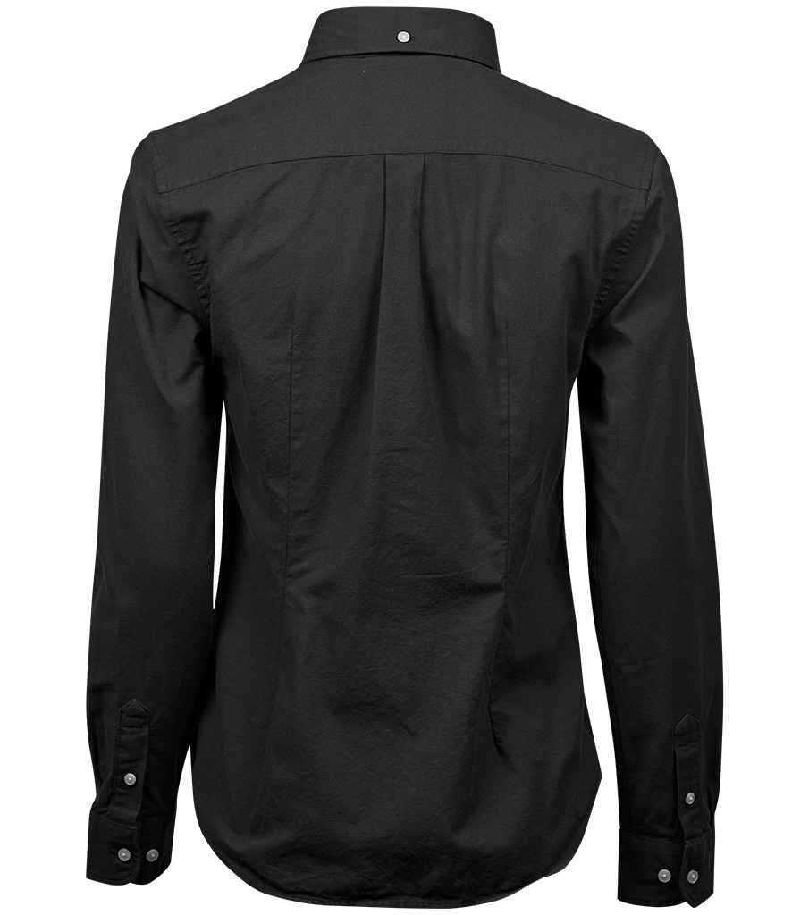 Tee Jays Ladies Perfect Long Sleeve Oxford Shirt | Black - Eg Clothing UK