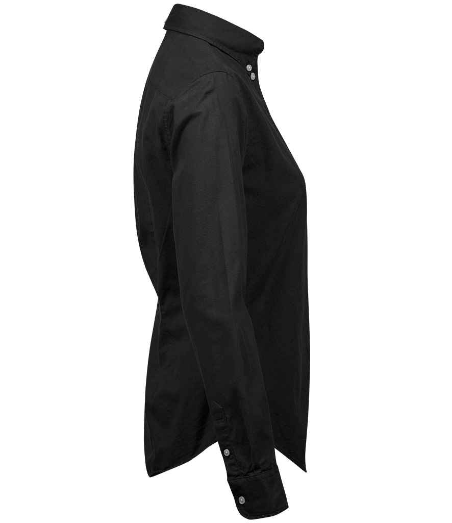 Tee Jays Ladies Perfect Long Sleeve Oxford Shirt | Black - Eg Clothing UK