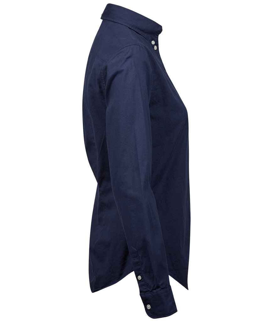 Tee Jays Ladies Perfect Long Sleeve Oxford Shirt | Navy - Eg Clothing UK