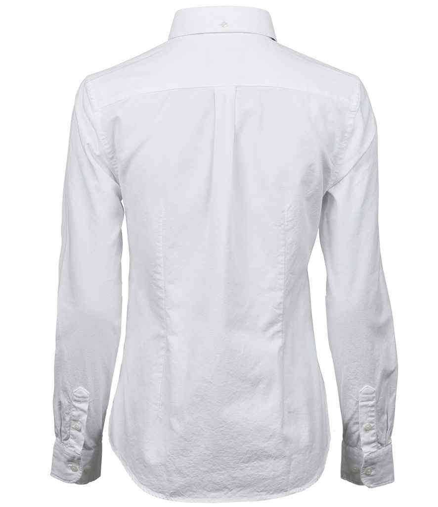 Tee Jays Ladies Perfect Long Sleeve Oxford Shirt | White - Eg Clothing UK
