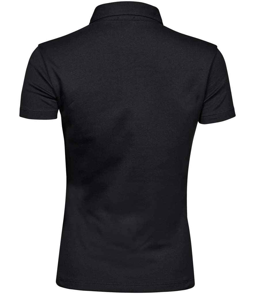 Tee Jays Ladies Pima Cotton Interlock Polo Shirt | Black - Eg Clothing UK
