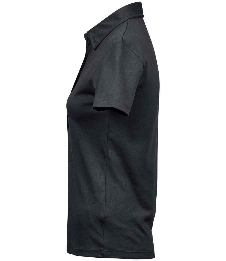 Tee Jays Ladies Pima Cotton Interlock Polo Shirt | Black - Eg Clothing UK