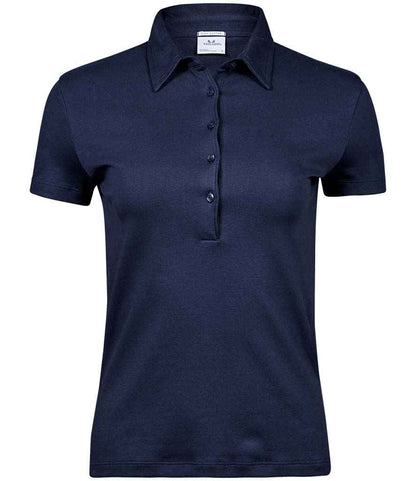 Tee Jays Ladies Pima Cotton Interlock Polo Shirt | Navy - Eg Clothing UK