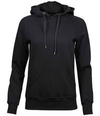 Tee Jays Ladies Raglan Hooded Sweatshirt | Black - Eg Clothing UK
