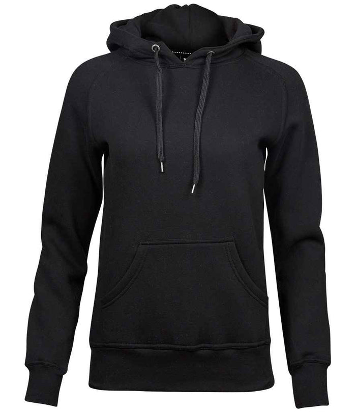 Tee Jays Ladies Raglan Hooded Sweatshirt | Black - Eg Clothing UK