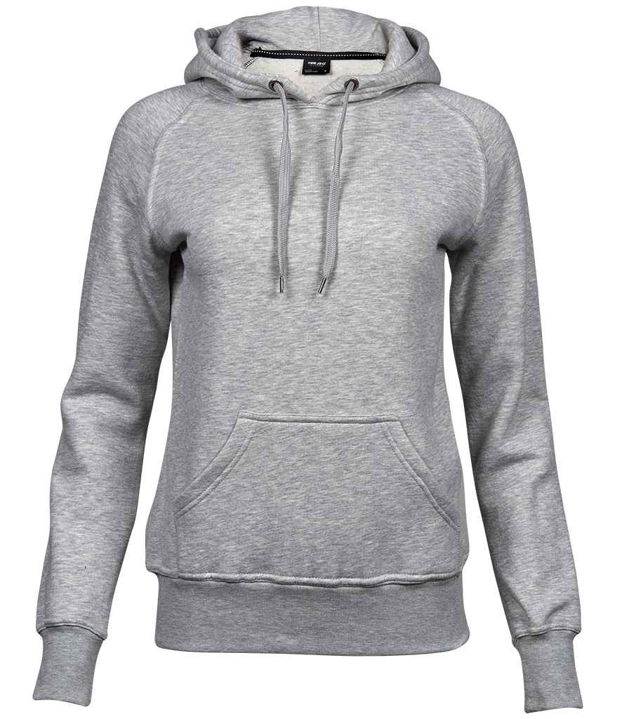 Tee Jays Ladies Raglan Hooded Sweatshirt | Heather Grey - Eg Clothing UK
