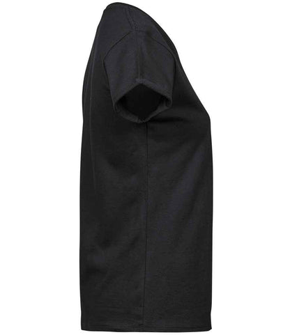 Tee Jays Ladies Roll - Up T - Shirt | Black - Eg Clothing UK