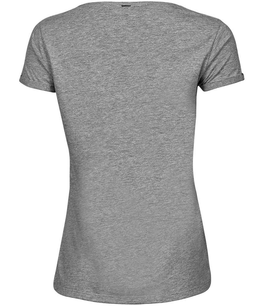 Tee Jays Ladies Roll - Up T - Shirt | Heather Grey - Eg Clothing UK