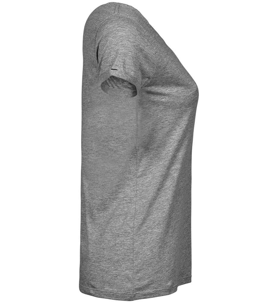 Tee Jays Ladies Roll - Up T - Shirt | Heather Grey - Eg Clothing UK