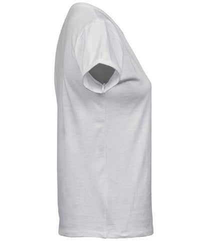 Tee Jays Ladies Roll - Up T - Shirt | White - Eg Clothing UK