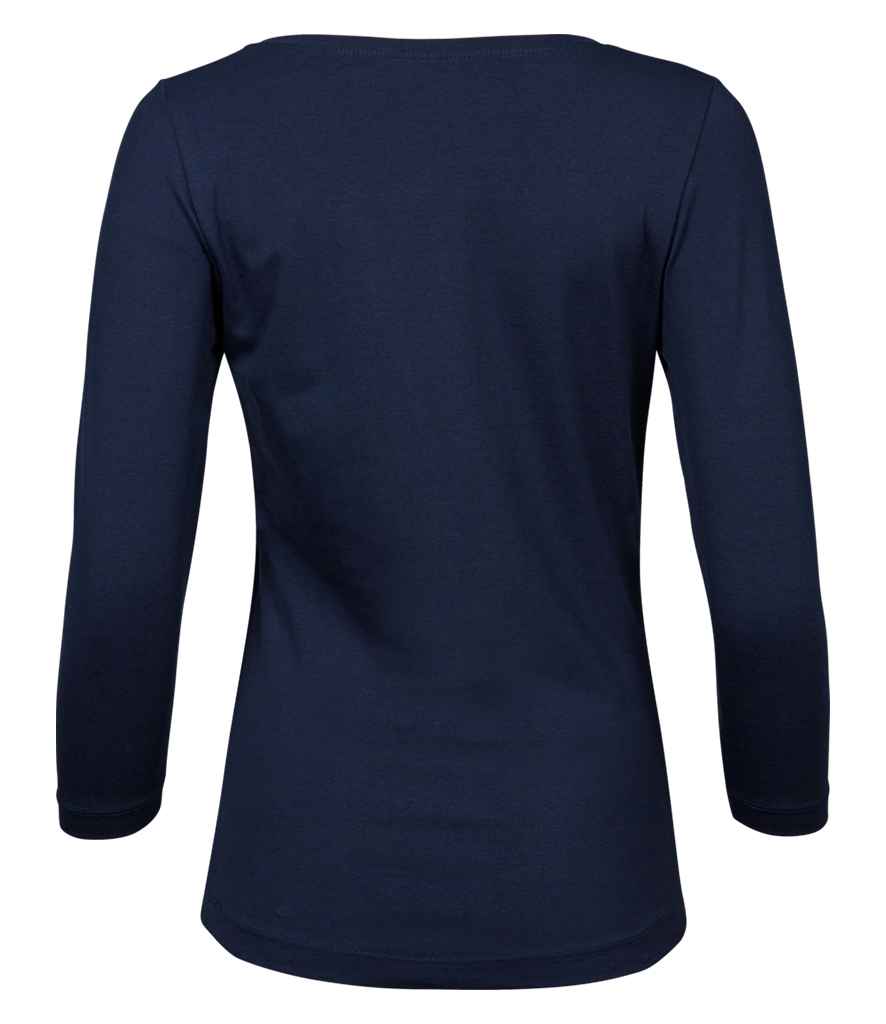 Tee Jays Ladies Stretch 3/4 Sleeve T - Shirt | Navy - Eg Clothing UK