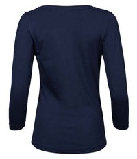 Tee Jays Ladies Stretch 3/4 Sleeve T - Shirt | Navy - Eg Clothing UK