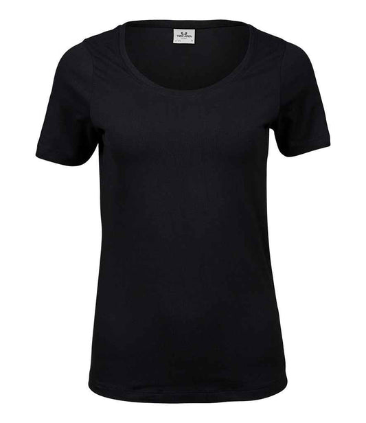 Tee Jays Ladies Stretch T - Shirt | Black - Eg Clothing UK