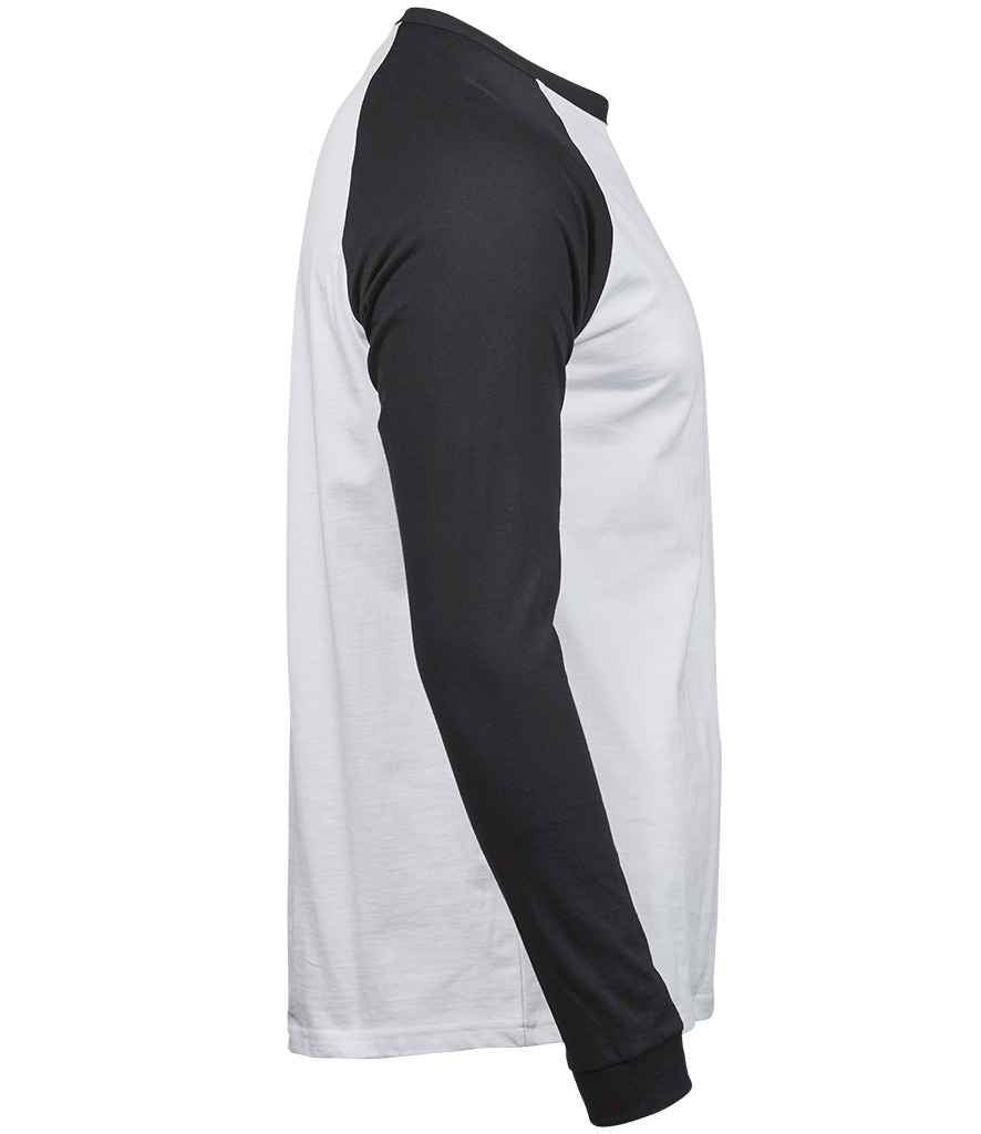 Tee Jays Long Sleeve Baseball T - Shirt | White/Black - Eg Clothing UK