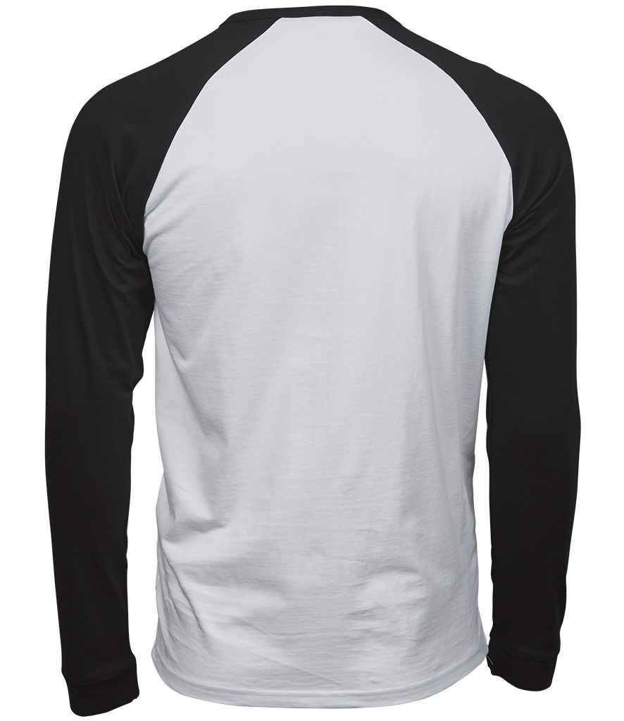 Tee Jays Long Sleeve Baseball T - Shirt | White/Black - Eg Clothing UK