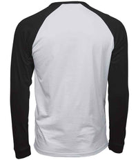 Tee Jays Long Sleeve Baseball T - Shirt | White/Black - Eg Clothing UK