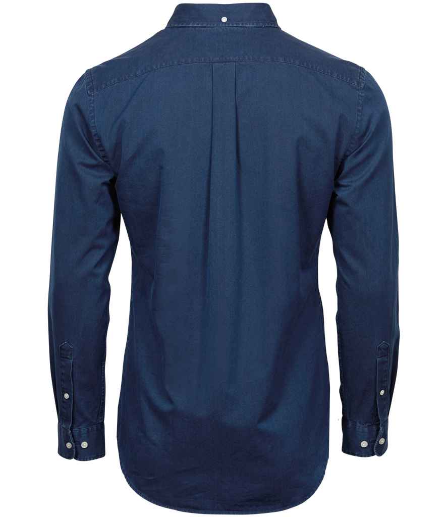 Tee Jays Long Sleeve Casual Twill Shirt | Indigo - Eg Clothing UK