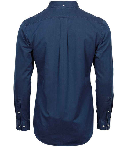 Tee Jays Long Sleeve Casual Twill Shirt | Indigo - Eg Clothing UK