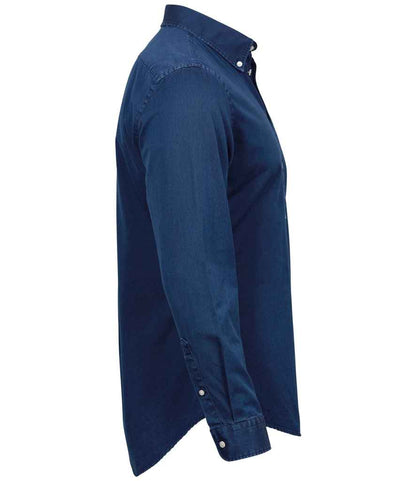 Tee Jays Long Sleeve Casual Twill Shirt | Indigo - Eg Clothing UK