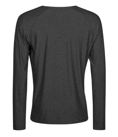 Tee Jays Long Sleeve CoolDry™ T - Shirt | Black Melange - Eg Clothing UK