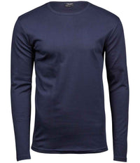 Tee Jays Long Sleeve Interlock T - Shirt | Navy - Eg Clothing UK