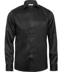 Tee Jays Luxury Comfort Fit Long Sleeve Oxford Shirt | Black - Eg Clothing UK