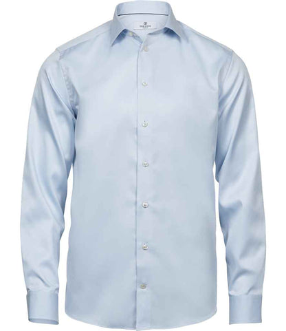 Tee Jays Luxury Comfort Fit Long Sleeve Oxford Shirt | Light Blue - Eg Clothing UK