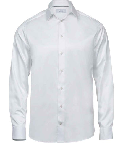 Tee Jays Luxury Comfort Fit Long Sleeve Oxford Shirt | White - Eg Clothing UK
