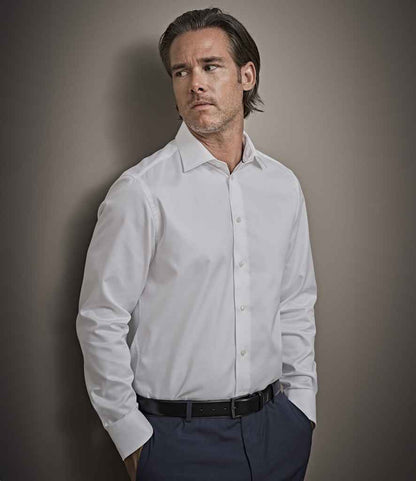 Tee Jays Luxury Comfort Fit Long Sleeve Oxford Shirt | White - Eg Clothing UK