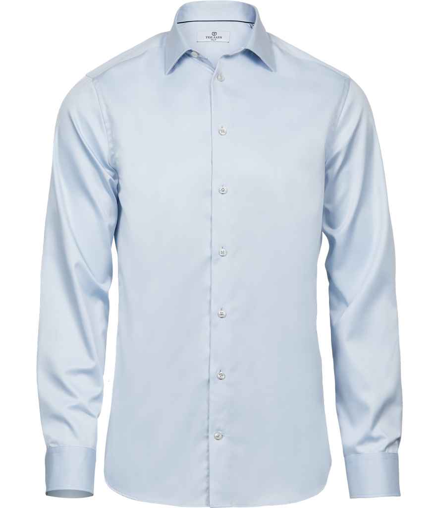 Tee Jays Luxury Slim Fit Long Sleeve Oxford Shirt | Light Blue - Eg Clothing UK