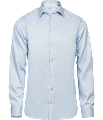 Tee Jays Luxury Slim Fit Long Sleeve Oxford Shirt | Light Blue - Eg Clothing UK