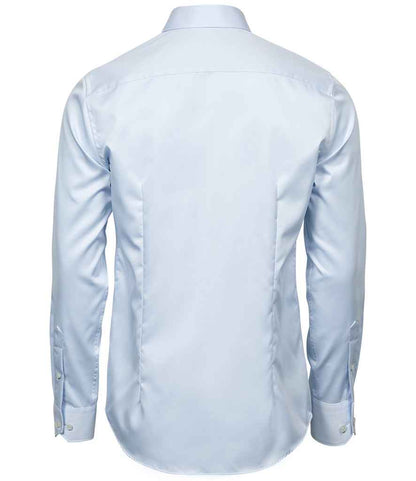 Tee Jays Luxury Slim Fit Long Sleeve Oxford Shirt | Light Blue - Eg Clothing UK