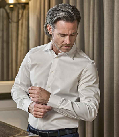 Tee Jays Luxury Slim Fit Long Sleeve Oxford Shirt | White - Eg Clothing UK