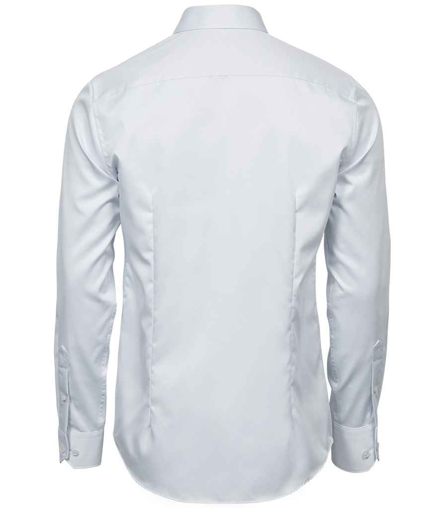 Tee Jays Luxury Slim Fit Long Sleeve Oxford Shirt | White - Eg Clothing UK